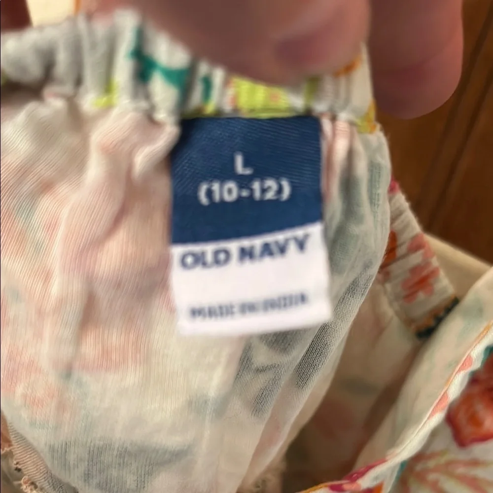 Old Navy Pink and Blue Ruffled Tiered Sundress